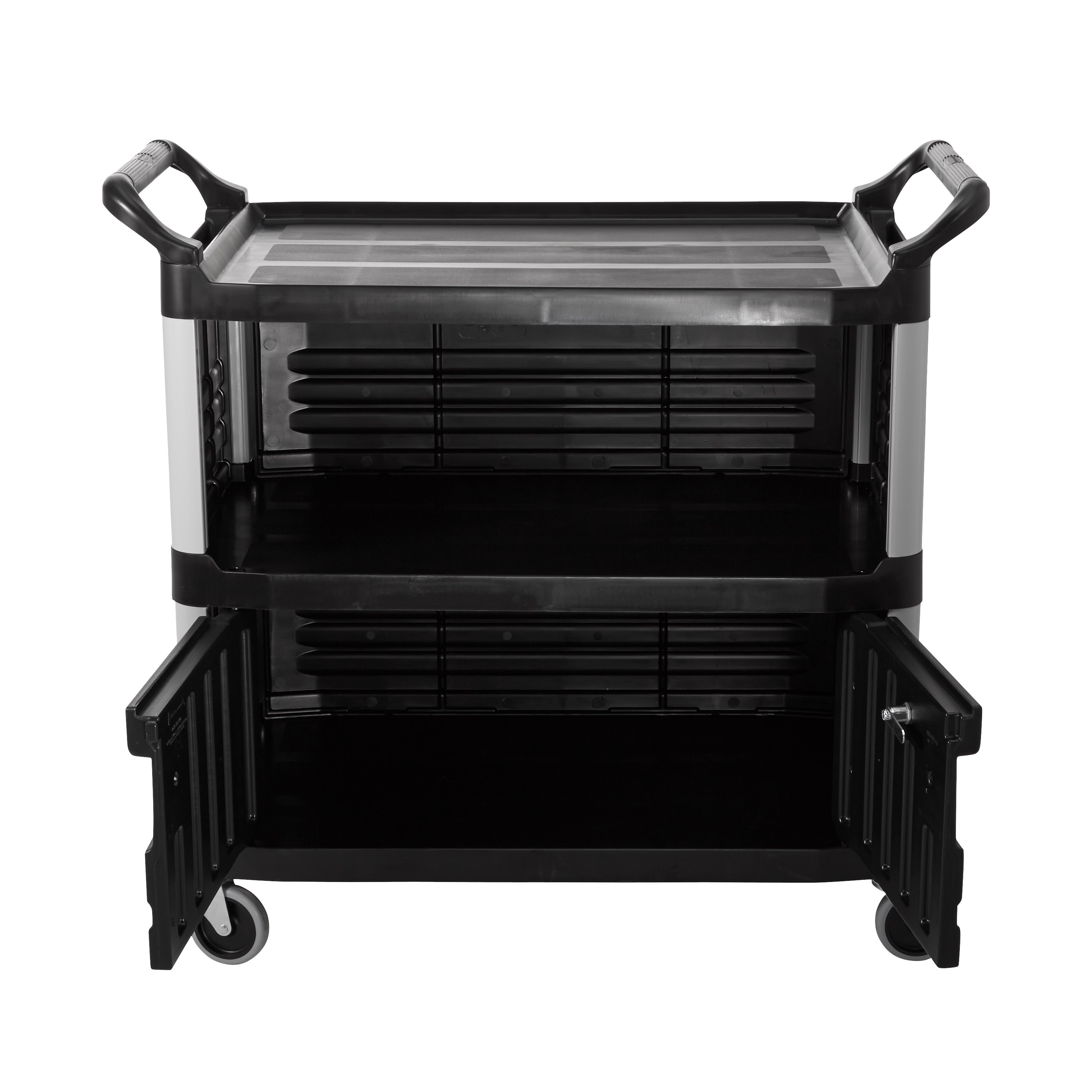 Xtra™  Equipment Cart with Lockable Doors and Enclosed Sides is a durable storage and transportation cart for front and back-of-house applications.