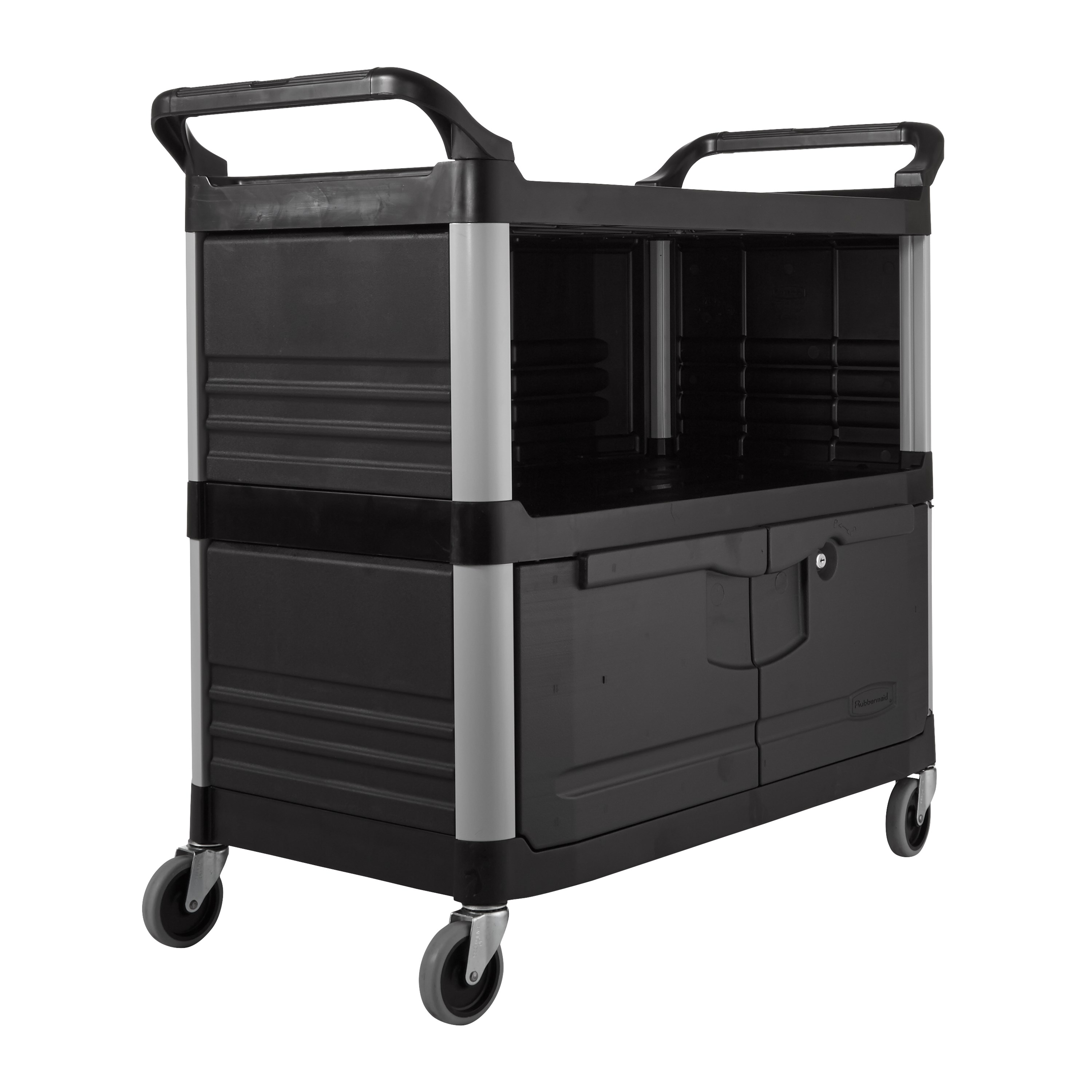 Xtra™  Equipment Cart with Lockable Doors and Enclosed Sides is a durable storage and transportation cart for front and back-of-house applications.