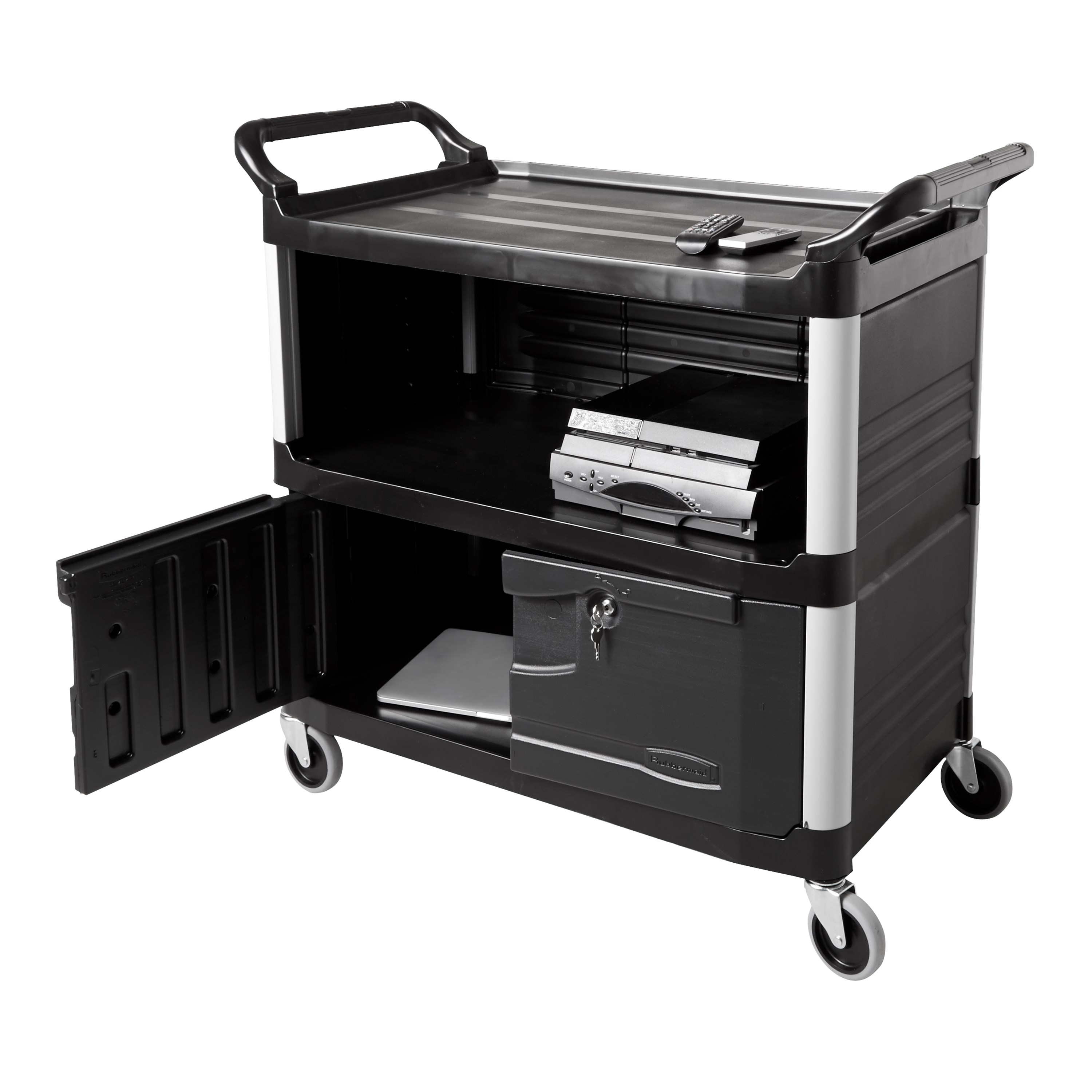 Xtra™  Equipment Cart with Lockable Doors and Enclosed Sides is a durable storage and transportation cart for front and back-of-house applications.