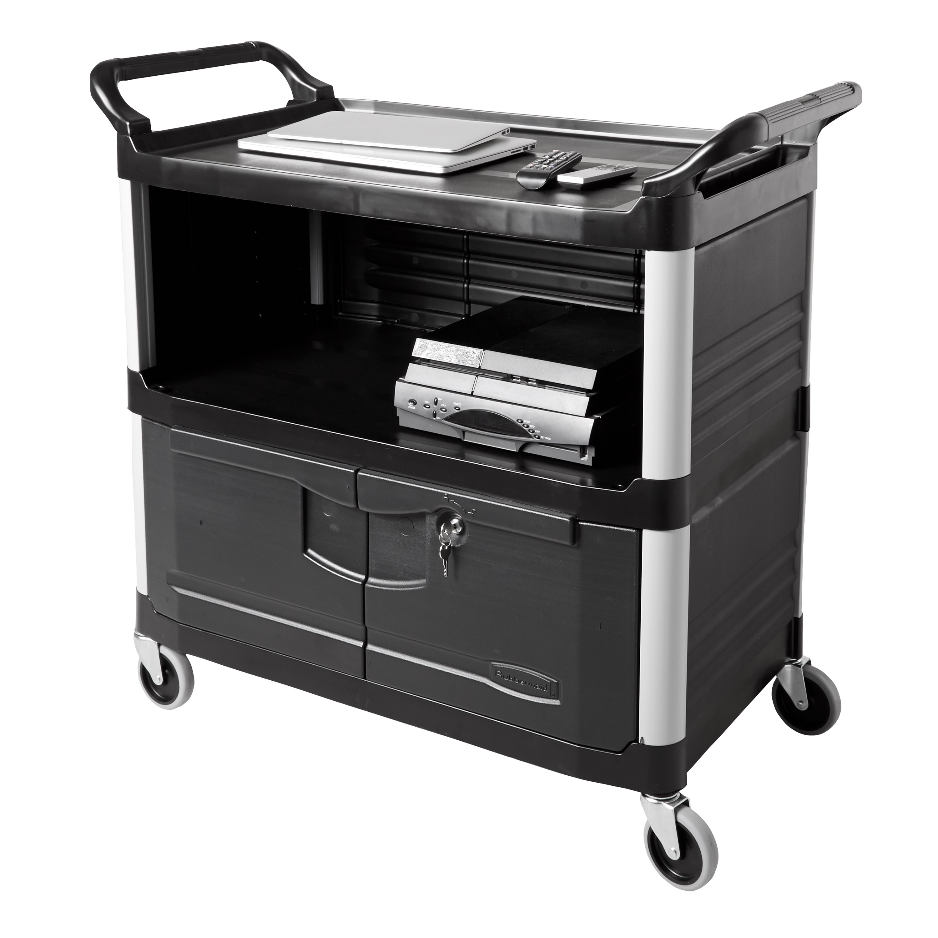 Xtra™  Equipment Cart with Lockable Doors and Enclosed Sides is a durable storage and transportation cart for front and back-of-house applications.
