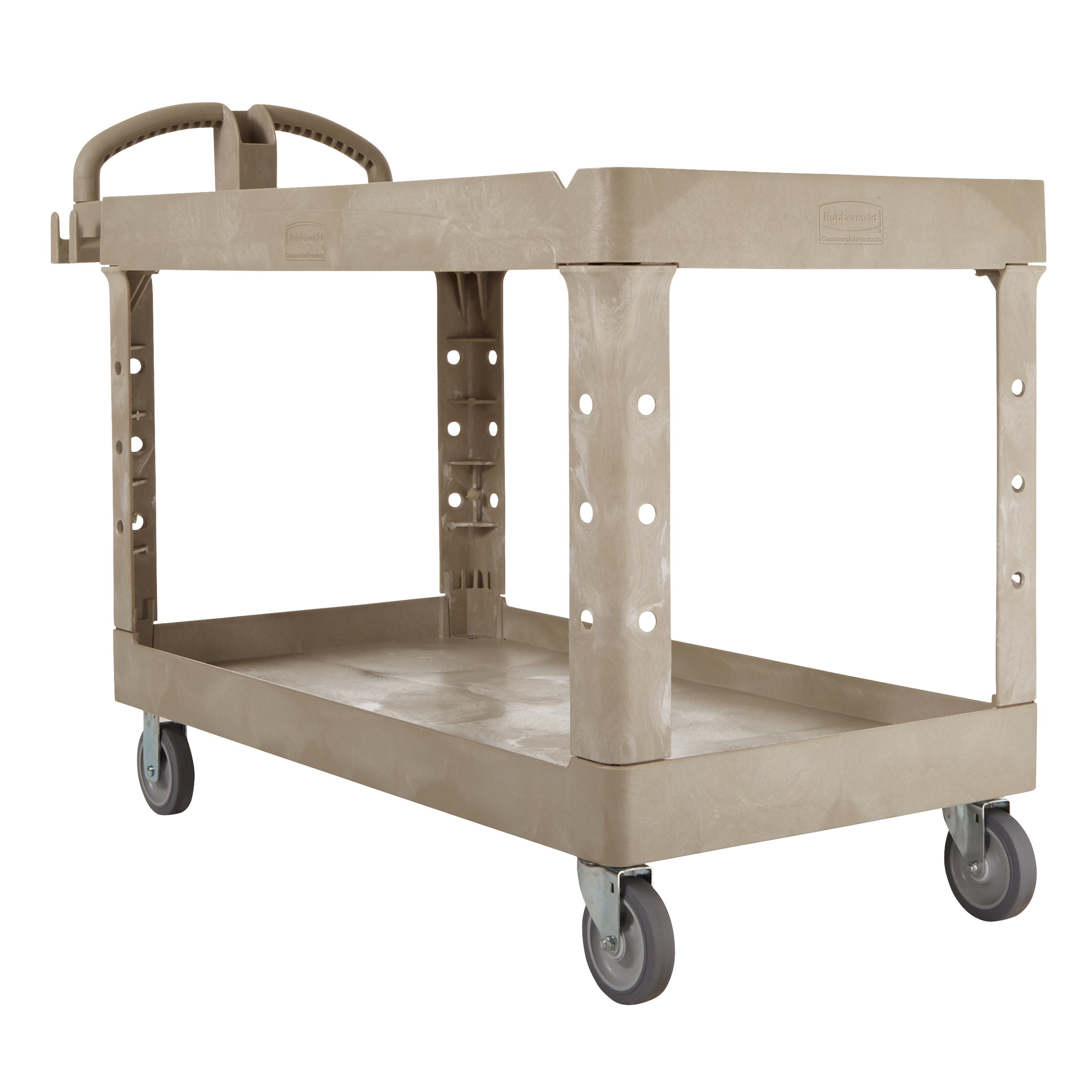 The Rubbermaid Commercial Heavy-Duty Utility Cart is perfect for transporting materials, supplies, and heavy loads in almost any environment.