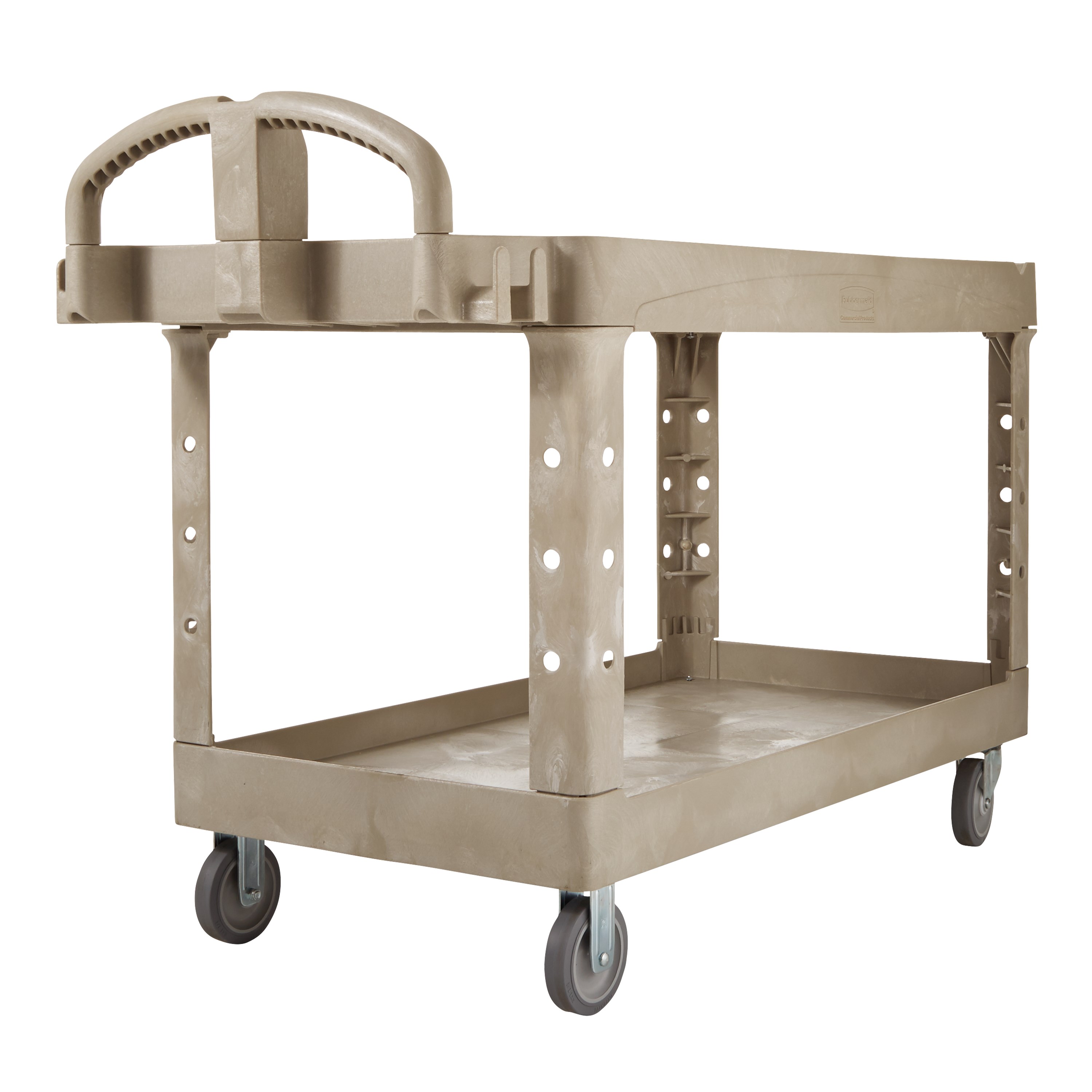 The Rubbermaid Commercial Heavy-Duty Utility Cart is perfect for transporting materials, supplies, and heavy loads in almost any environment.