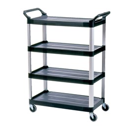 Xtra™ 4-Shelf Cart with Open Sides is a durable storage and transportation cart for front and back-of-house applications.