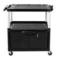 The Rubbermaid Commercial Audio-Visual Cart is designed to make any presentation run smoothly.