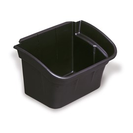Rubbermaid Commercial Products Utility Bin is a 4-gallon bin that can be added as an accessory used with a variety of RCP Utility and Service Carts.