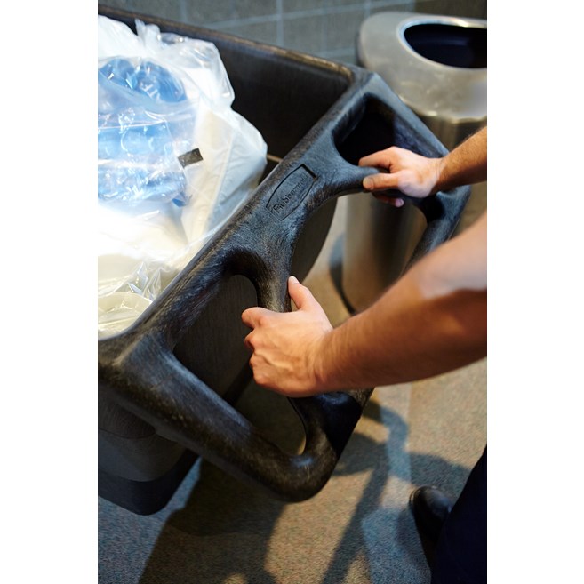 The Rubbermaid Commercial Tilt Dump Truck, Structural Foam, offers industrial strength construction to transport heavy loads up to 600 lbs.