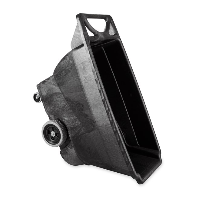 The Rubbermaid Commercial Tilt Dump Truck, Structural Foam, offers industrial strength construction to transport heavy loads up to 450 lbs.