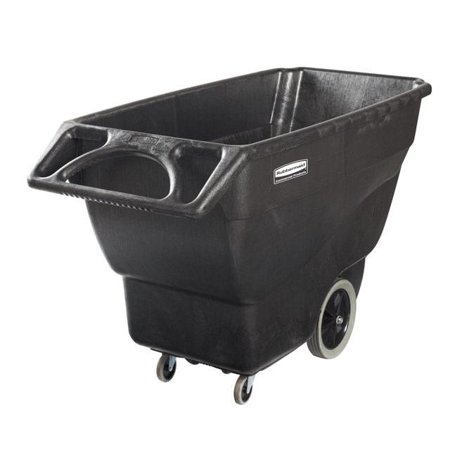 The Rubbermaid Commercial Tilt Dump Truck, Structural Foam, offers industrial strength construction to transport heavy loads up to 450 lbs.