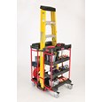 The Rubbermaid Commercial Ladder Cart provides greater mobility, enhanced access, safe ladder handling, and minimal storage requirements.