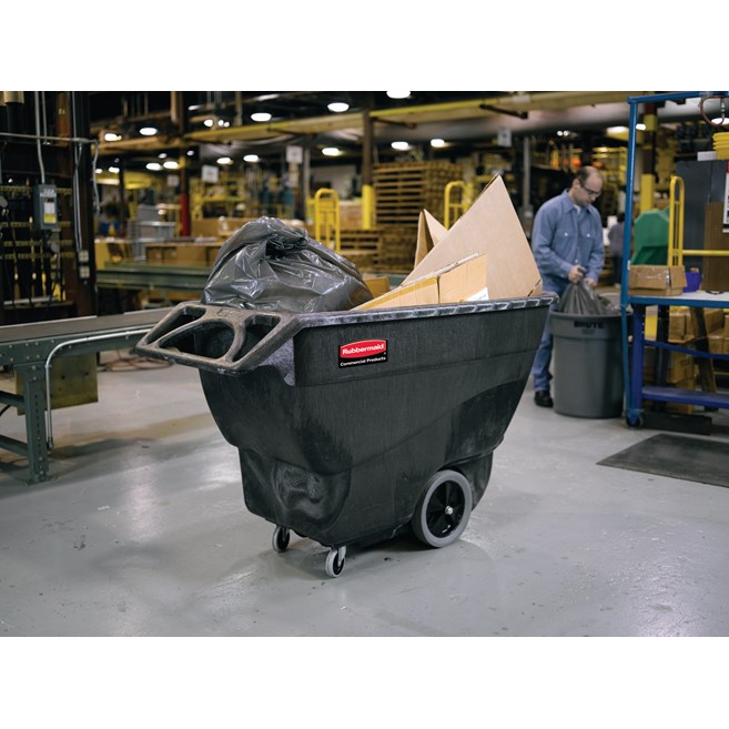 The Rubbermaid Commercial Tilt Truck, Structural Foam, offers industrial strength construction to transport heavy loads up to 2,100 lbs.