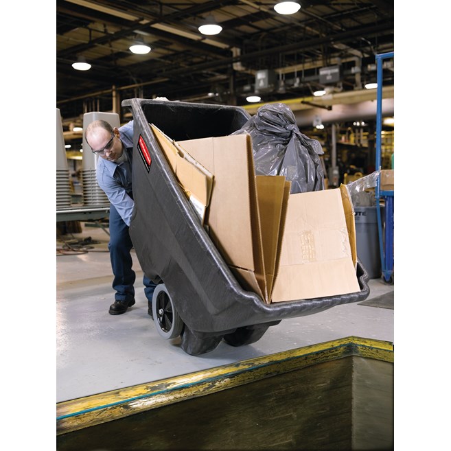 The Rubbermaid Commercial Tilt Truck, Structural Foam, offers industrial strength construction to transport heavy loads up to 2,100 lbs.