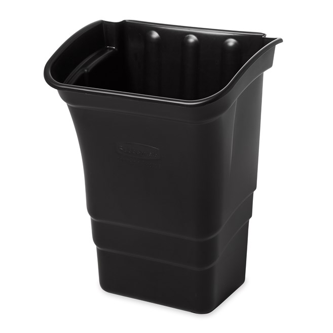 The  Refuse Bin is a lipped bin designed to rest on the edge of a service cart.