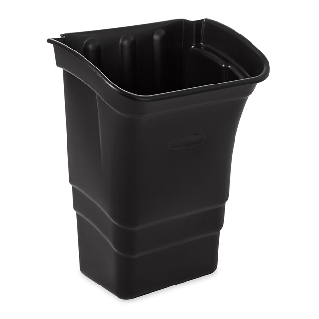 The  Refuse Bin is a lipped bin designed to rest on the edge of a service cart.