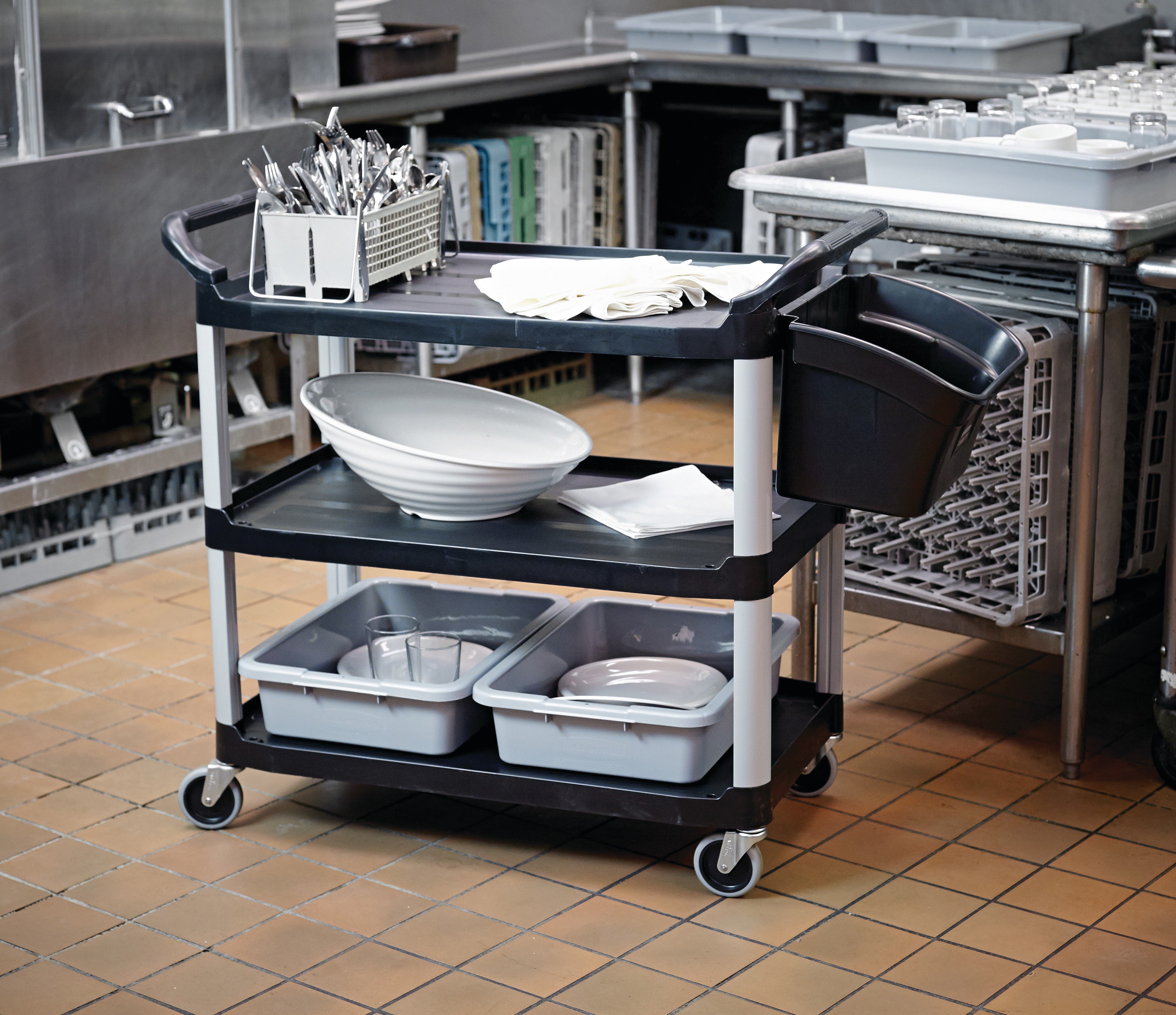Xtra™ Utility Cart with Open Sides is a durable storage and transportation cart for front and back-of-house applications.