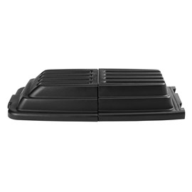 Domed, hinged lids provide convenient access to contents without reducing overall capacity