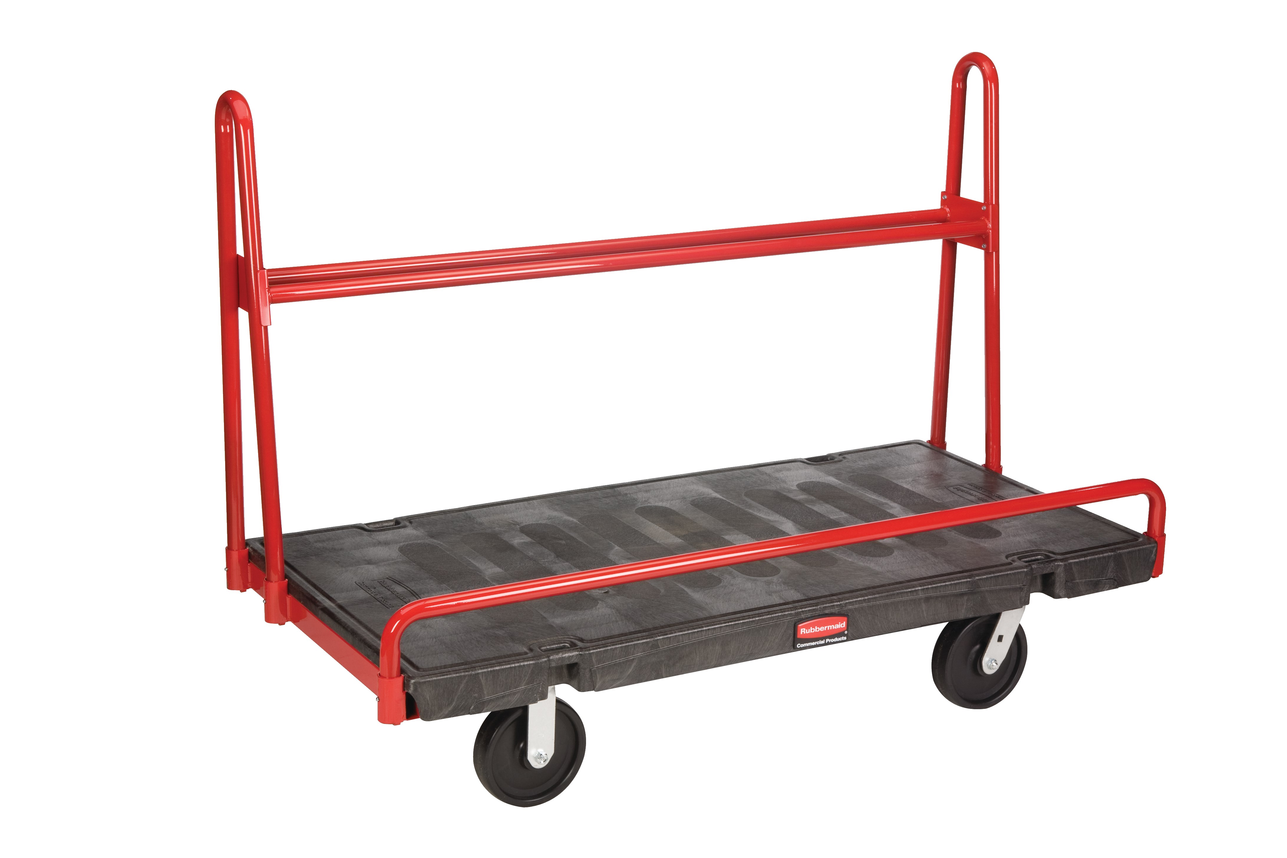 The Rubbermaid Commercial A-Frame Panel Truck 30"X60" with 8" POLYOLEFIN casters, 2000 lb. capacity