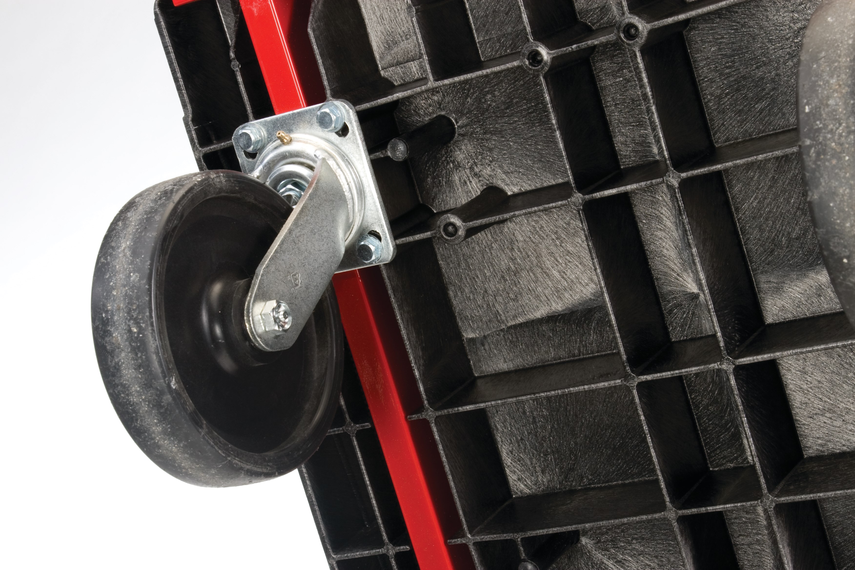 The Rubbermaid Commercial A-Frame Panel Truck 30"X60" with 8" POLYOLEFIN casters, 2000 lb. capacity