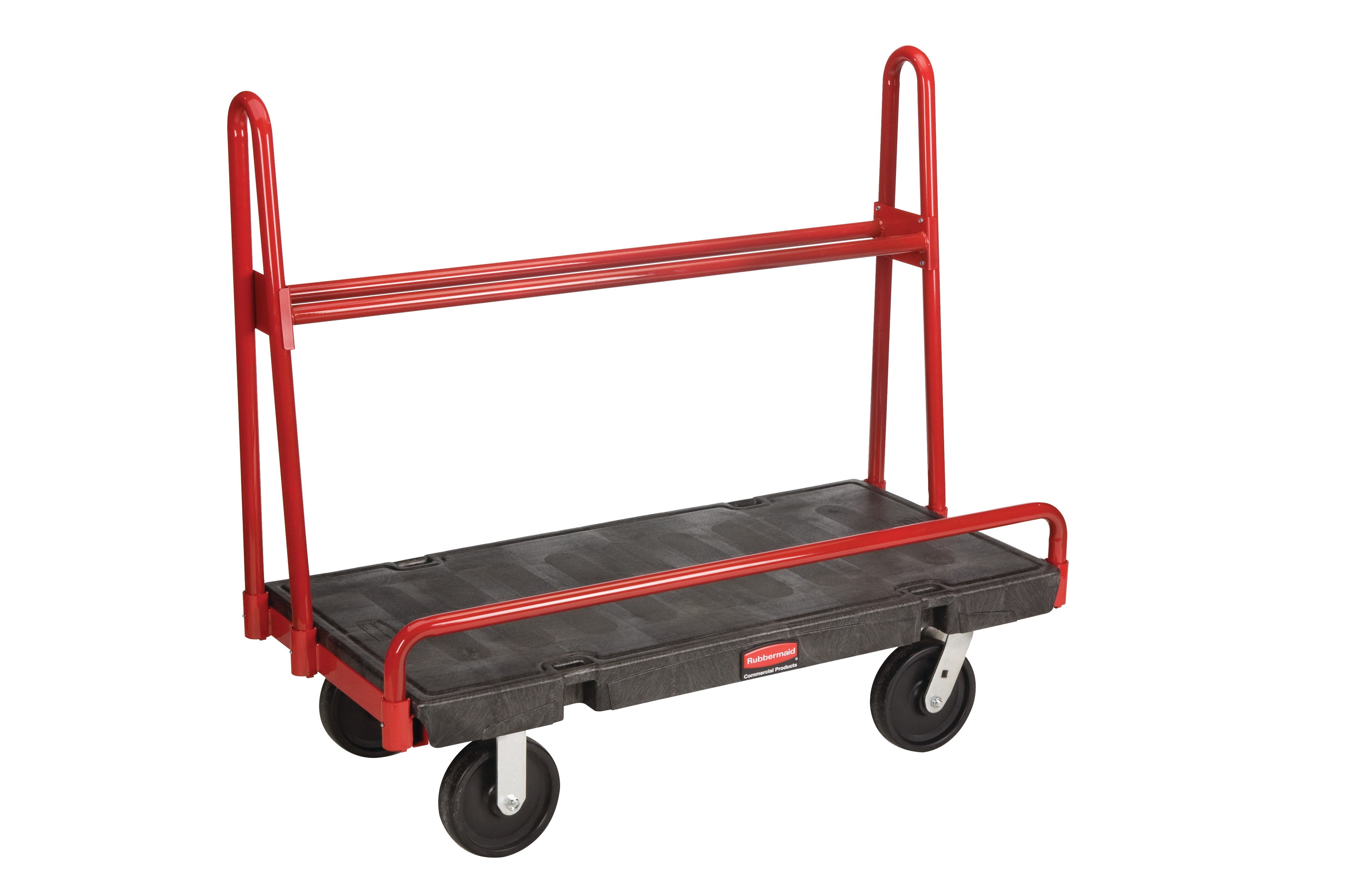 The Rubbermaid Commercial A-Frame Panel Truck 24"X48" with 8"POLYOLEFIN casters, 2000 lb. capacity