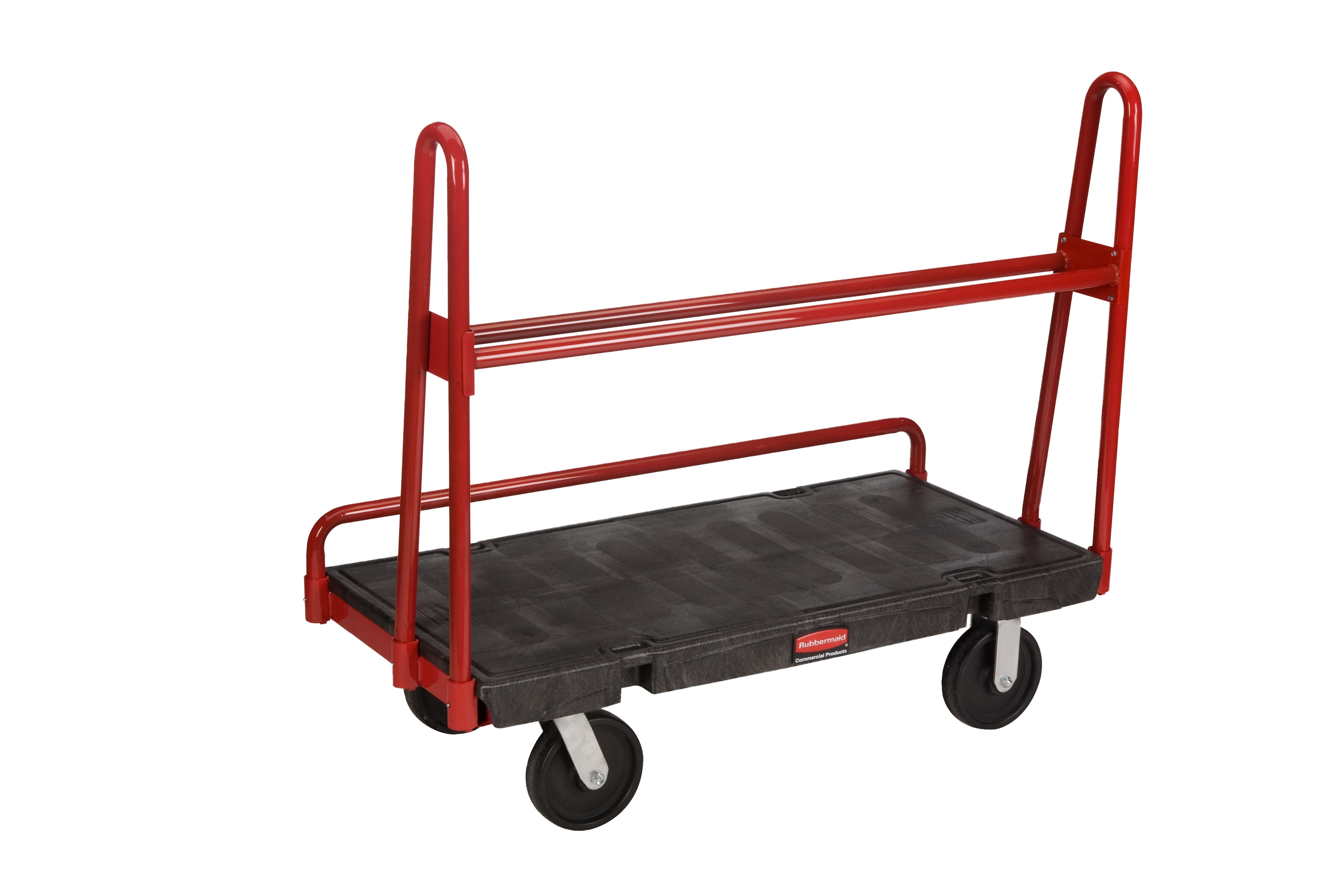The Rubbermaid Commercial A-Frame Panel Truck 24"X48" with 8"POLYOLEFIN casters, 2000 lb. capacity
