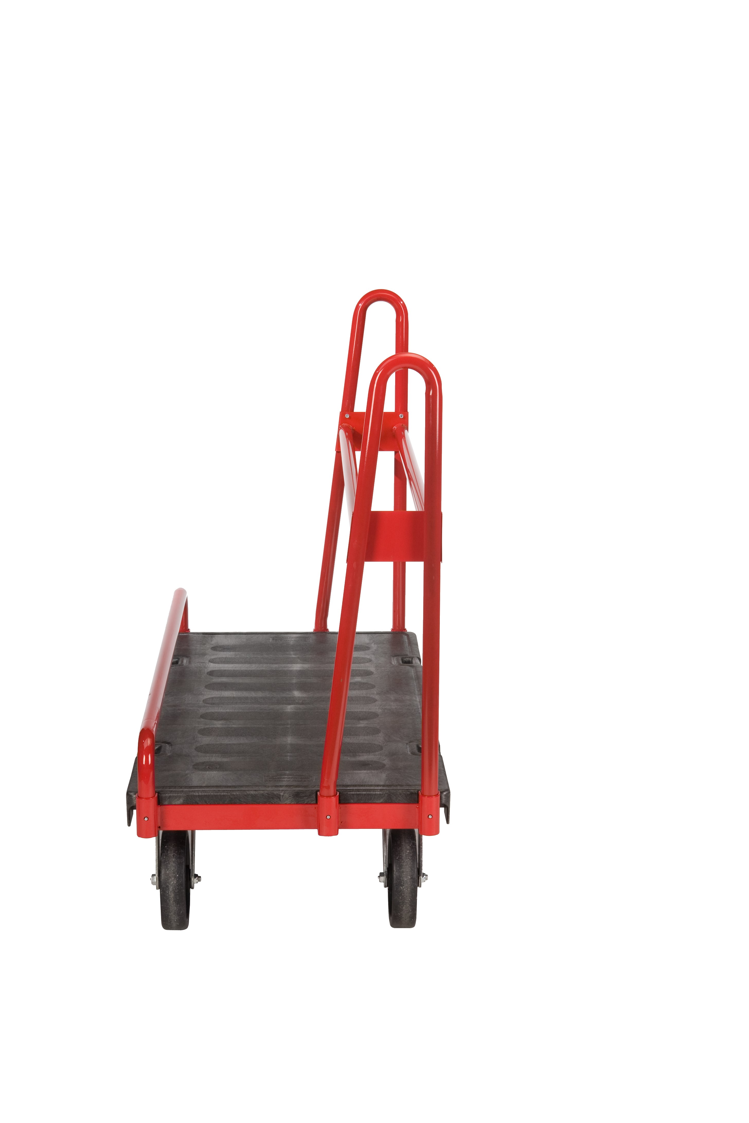 The Rubbermaid Commercial A-Frame Panel Truck 24"X48" with 8"POLYOLEFIN casters, 2000 lb. capacity