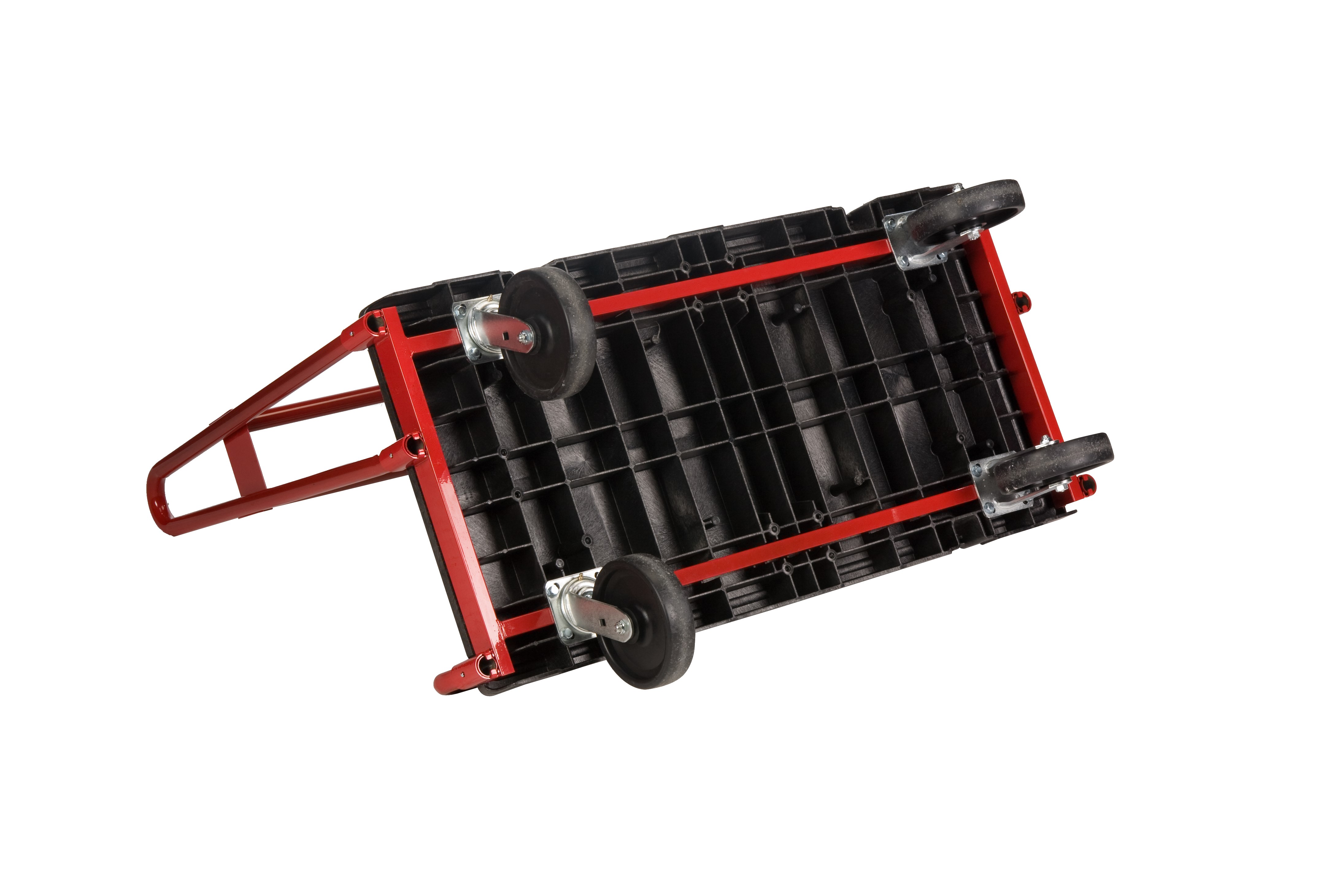 The Rubbermaid Commercial A-Frame Panel Truck 24"X48" with 8"POLYOLEFIN casters, 2000 lb. capacity