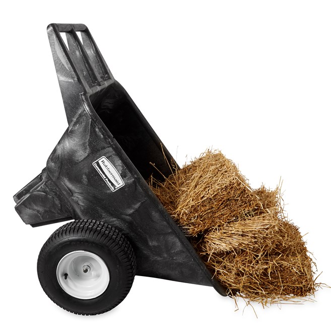 Rubbermaid Commercial Big Wheel Cart is a professional-grade wheelbarrow that can support up to 700 lbs.