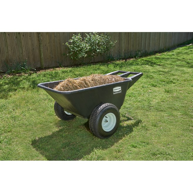 Rubbermaid Commercial Big Wheel Cart is a professional-grade wheelbarrow that can support up to 700 lbs.