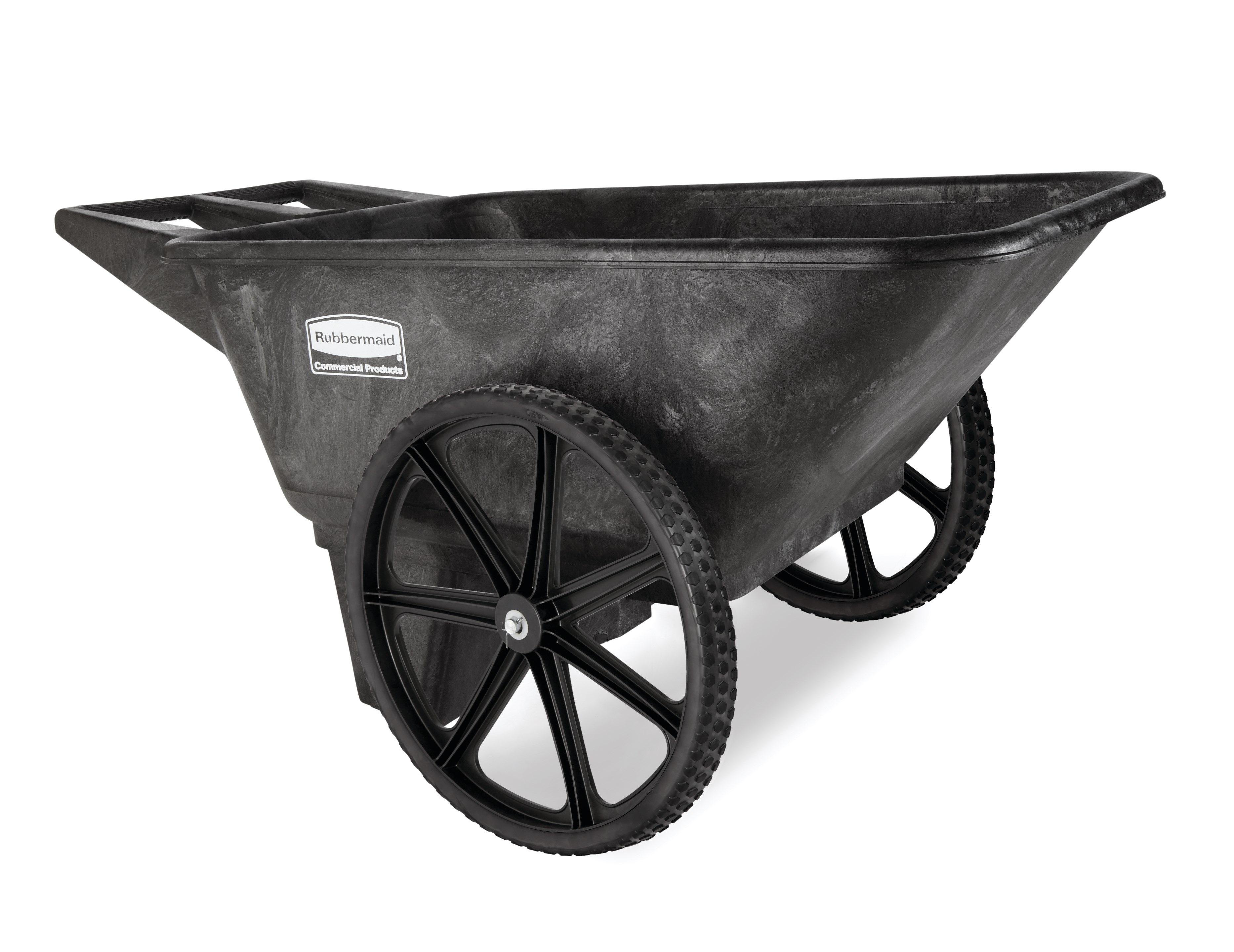 The Rubbermaid Commercial Big Wheel Cart is a professional-grade wheelbarrow that can support up to 300 lbs.