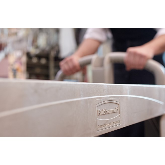 Heavy-Duty Utility Cart with Flat Shelf transports materials, supplies, and heavy loads securely with up to 500 lbs. load capacity. The flat shelf provides a large work surface for oversized loads.