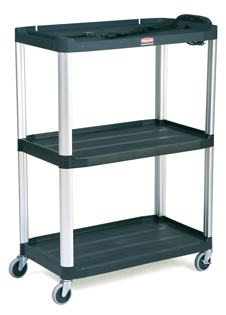 The Rubbermaid Commercial Audio-Visual Cart is designed to make any presentation run smoothly.