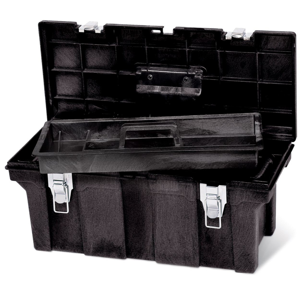 The Rubbermaid Commercial professional grade tool box for commercial/industrial use. Made of sturdy structural foam construction that won’t rust, dent, chip, or peel.