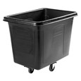 The Rubbermaid Commercial 1867537 Executive Series 16 Cubic Feet Cube Truck, 500 lbs load capacity, 43.7" x 31" x 37", Quiet Casters, Black.