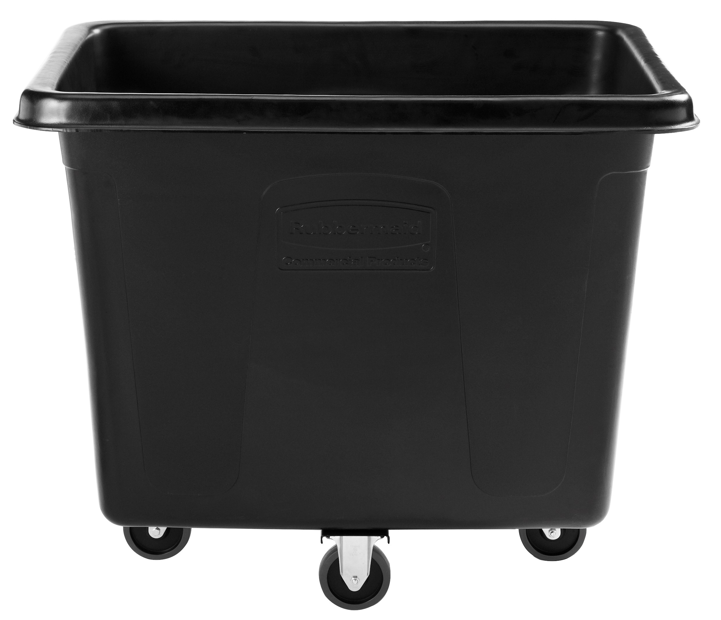 Rubbermaid Commercial 1867537 Executive Series 16 Cubic Feet Cube Truck, 500 lbs load capacity, 43.7" x 31" x 37", Quiet Casters, Black.