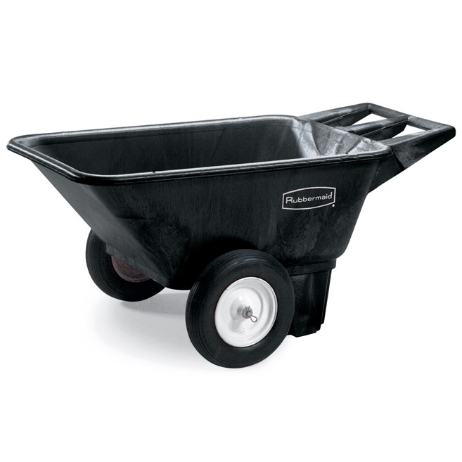 The Rubbermaid Commercial Big Wheel Cart is a professional-grade wheelbarrow that can support up to 300 lbs.