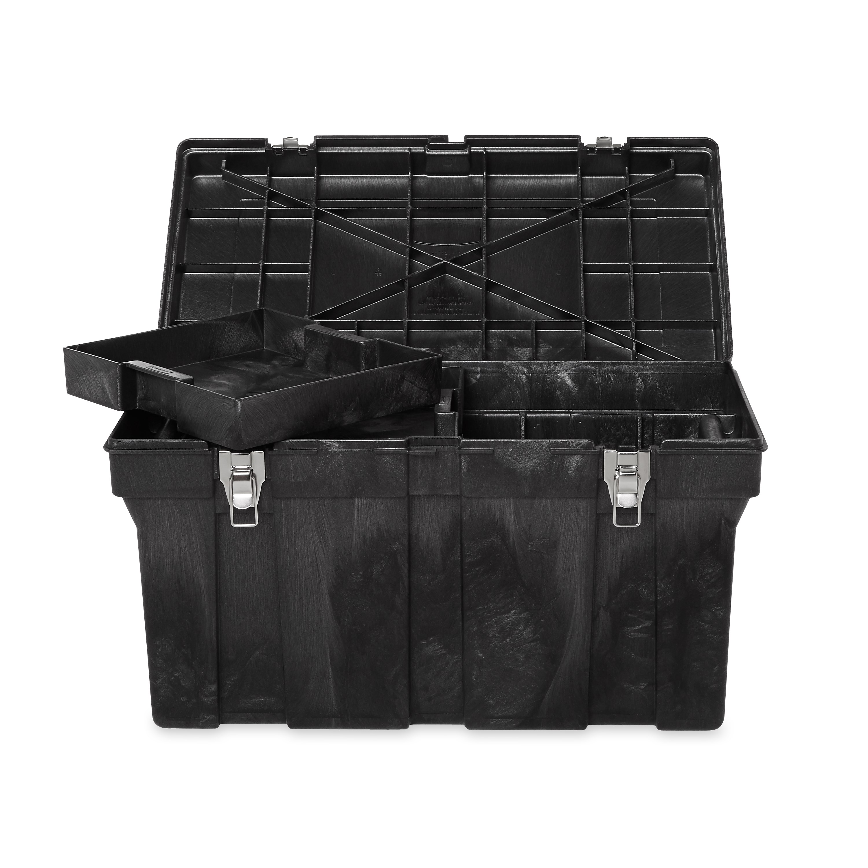 The Rubbermaid Commercial Tack Box gives you an all-purpose storage container to keep your items safe on the work site, in the stable and on the water.