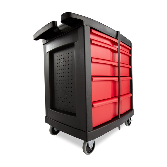 The 5-Drawer Mobile Work Center is a comprehensive mobile workbench with easy-to-organize tool storage.