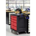 The 5-Drawer Mobile Work Center is a comprehensive mobile workbench with easy-to-organize tool storage.