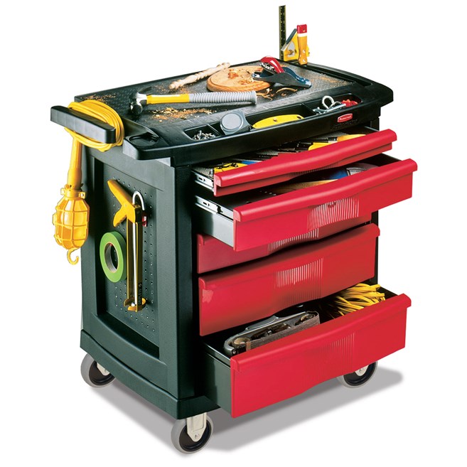 The 5-Drawer Mobile Work Center is a comprehensive mobile workbench with easy-to-organize tool storage.