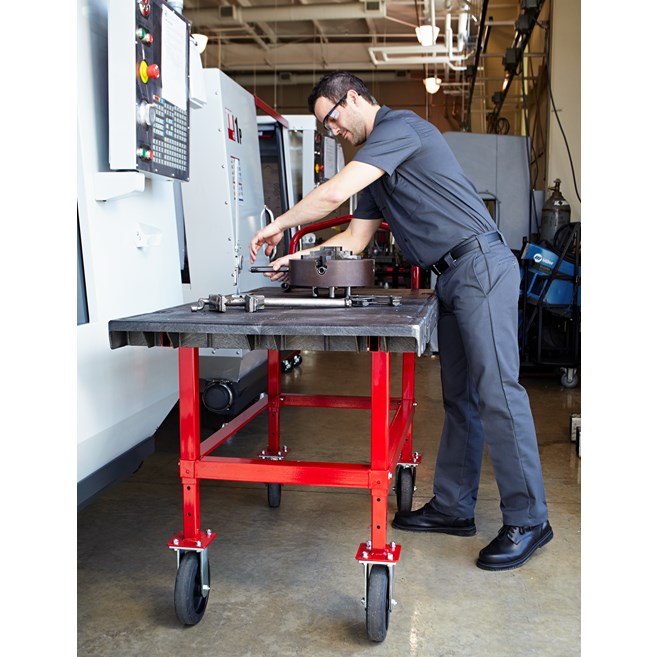 The Rubbermaid Commercial Work Height Platform 24"X36" with 6"TPR casters, 2000 lb. capacity