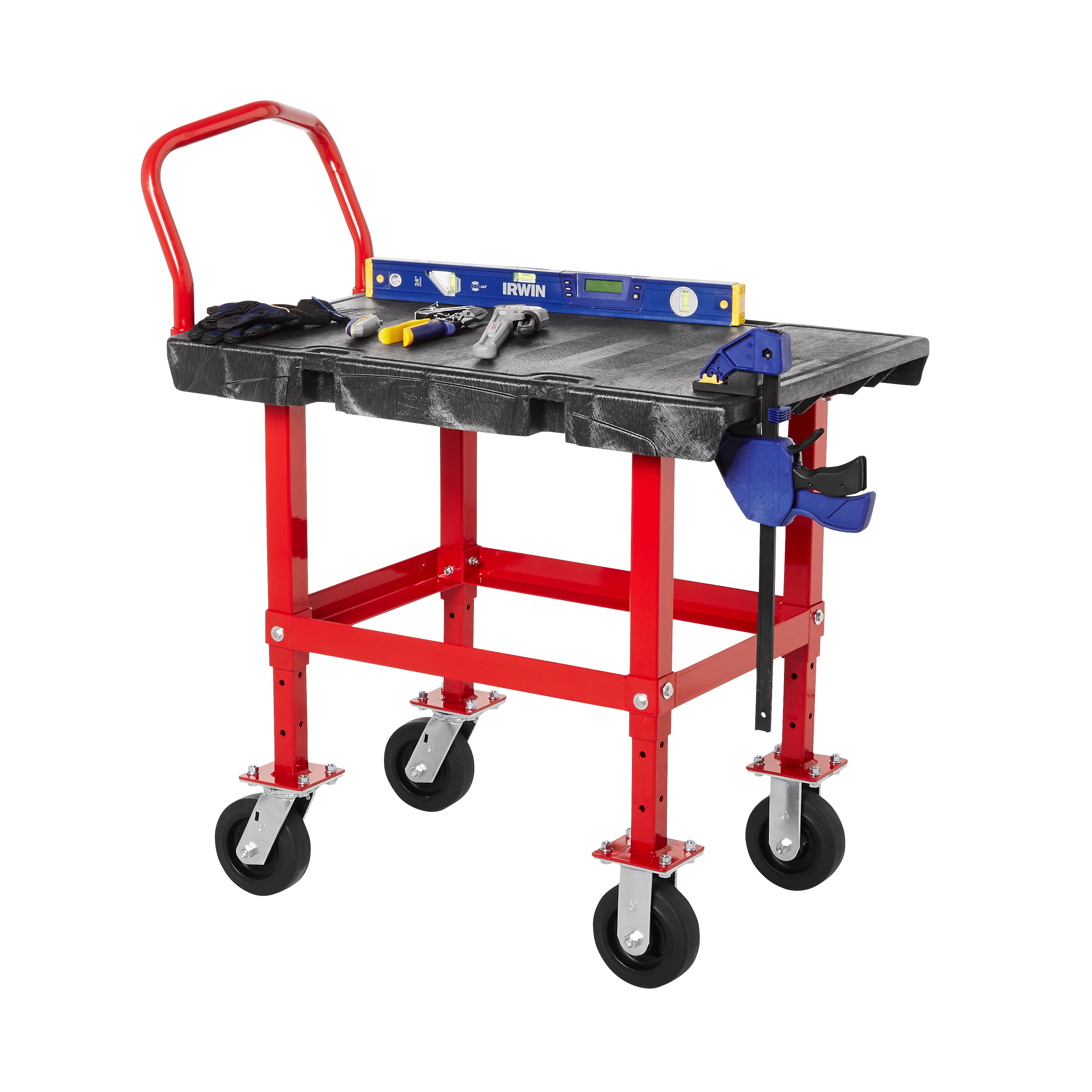 The Rubbermaid Commercial Work Height Platform 24"X36" with 6"TPR casters, 2000 lb. capacity