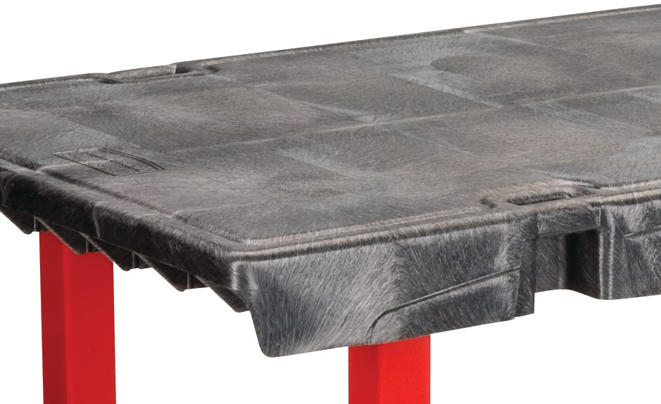 The Rubbermaid Commercial Work Height Platform 24"X48" with 8"TPR casters, 2000 lb. capacity