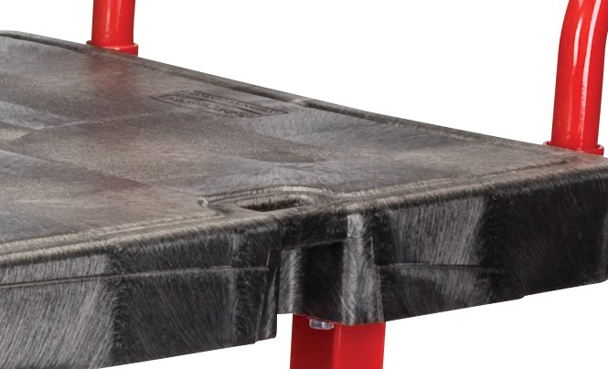 The Rubbermaid Commercial Work Height Platform 24"X48" with 8"TPR casters, 2000 lb. capacity