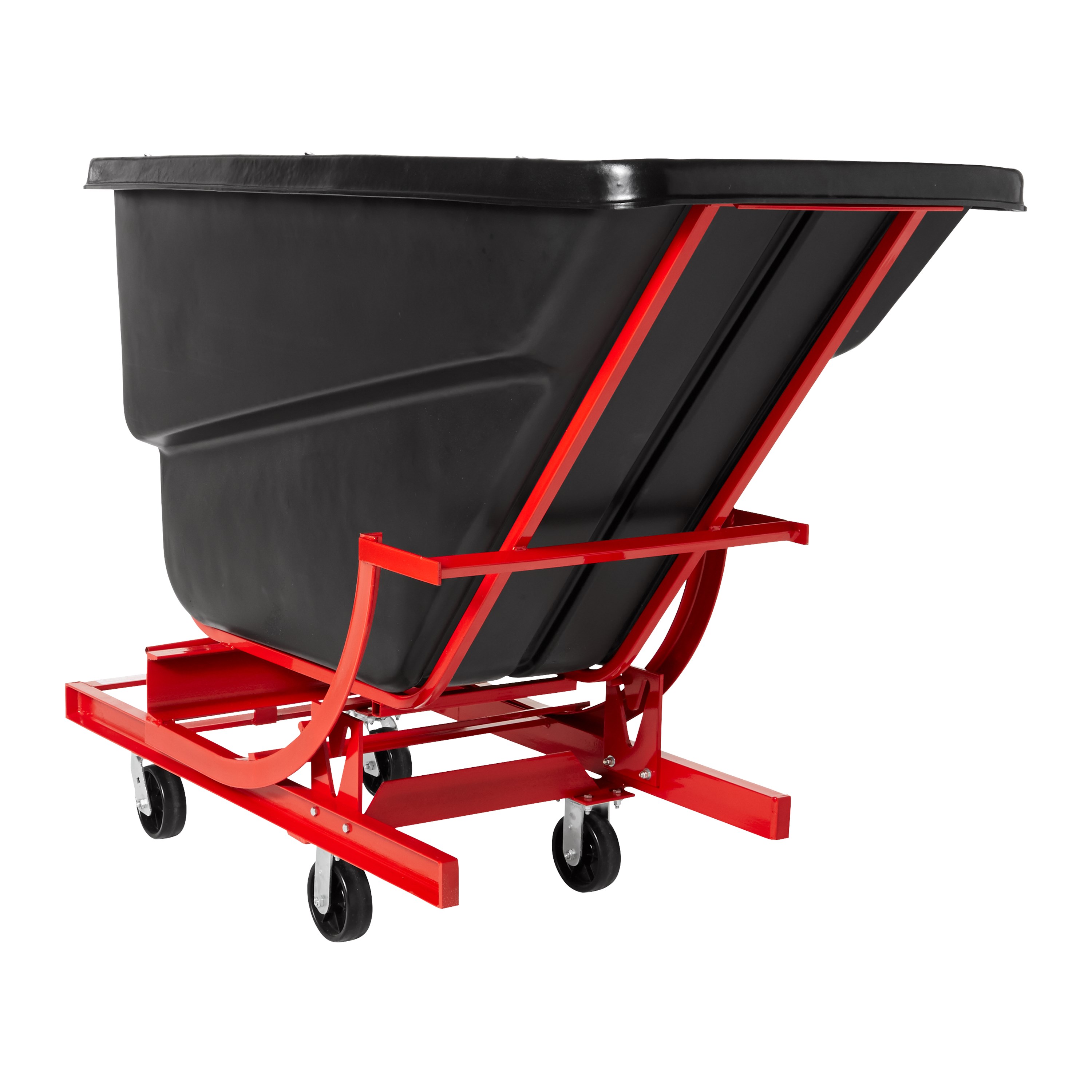 Large-capacity hoppers store and dump heavy loads up to 1,000 lbs. with ease.