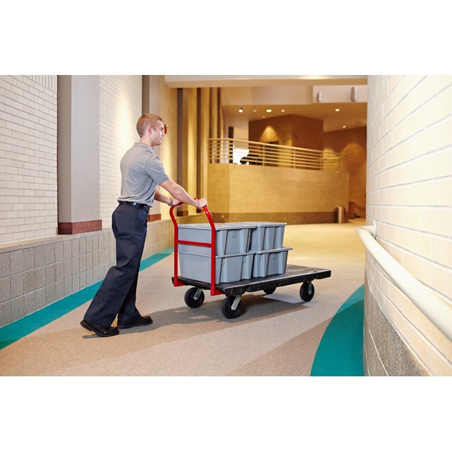 The Heavy-Duty Platform Truck is ideal for moving large, heavy, oversized loads efficiently throughout a facility with up to 2,000 lb. capacity.