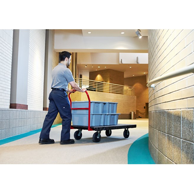 The Heavy-Duty Platform Truck is ideal for moving large, heavy, oversized loads efficiently throughout a facility with up to 2,000 lb. capacity.