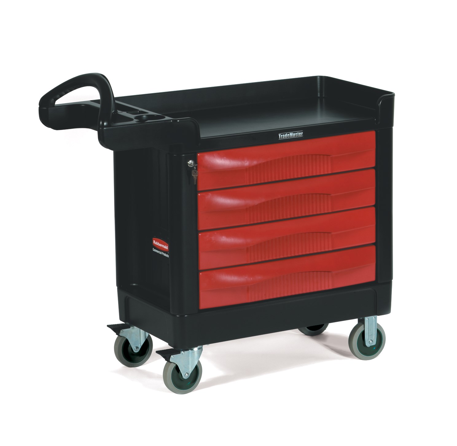 The TradeMaster Cart with 4 Drawers is a complete tool storage and mobile workbench system, with shelving and cabinet configurations to meet any storage needs.
