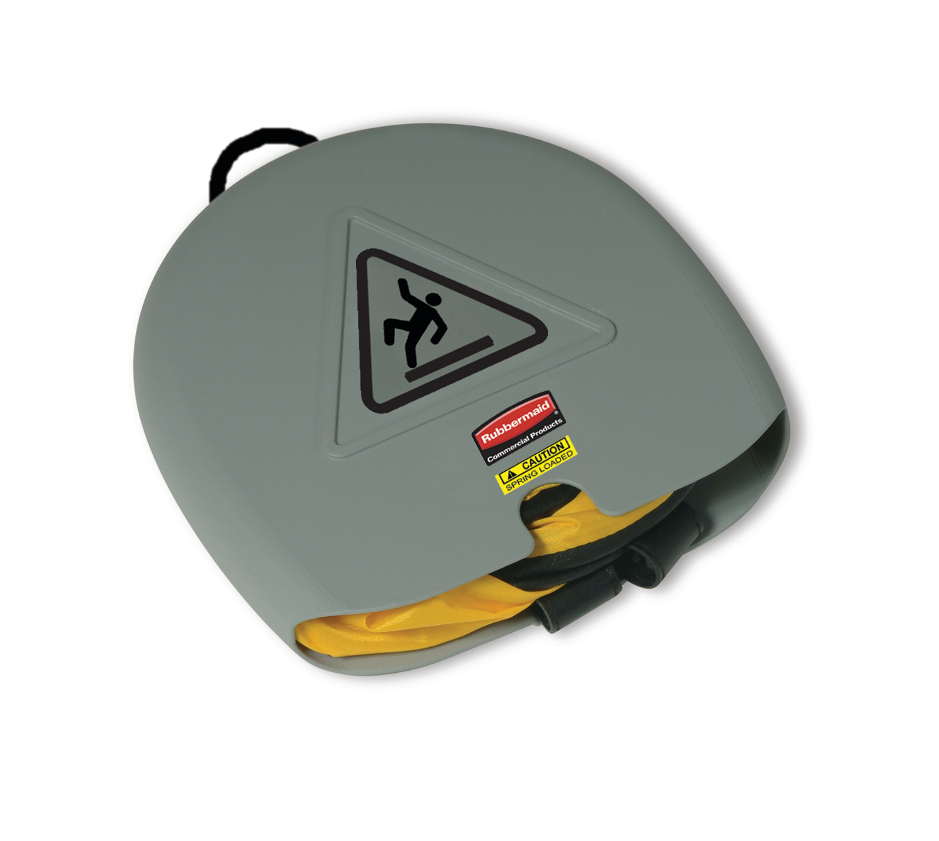 Los conos grandes se pliegan con un simple giro y se deslizan en la carcasa compacta para un almacenamiento práctico. El mensaje de seguridad multilingüe usa colores y gráficos compatibles con el estándar ANSI/OSHA.