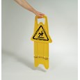 Unique “no tip” design is 2-sided for effective multilingual safety communication that utilizes ANSI/OSHA-compliant color and graphics.