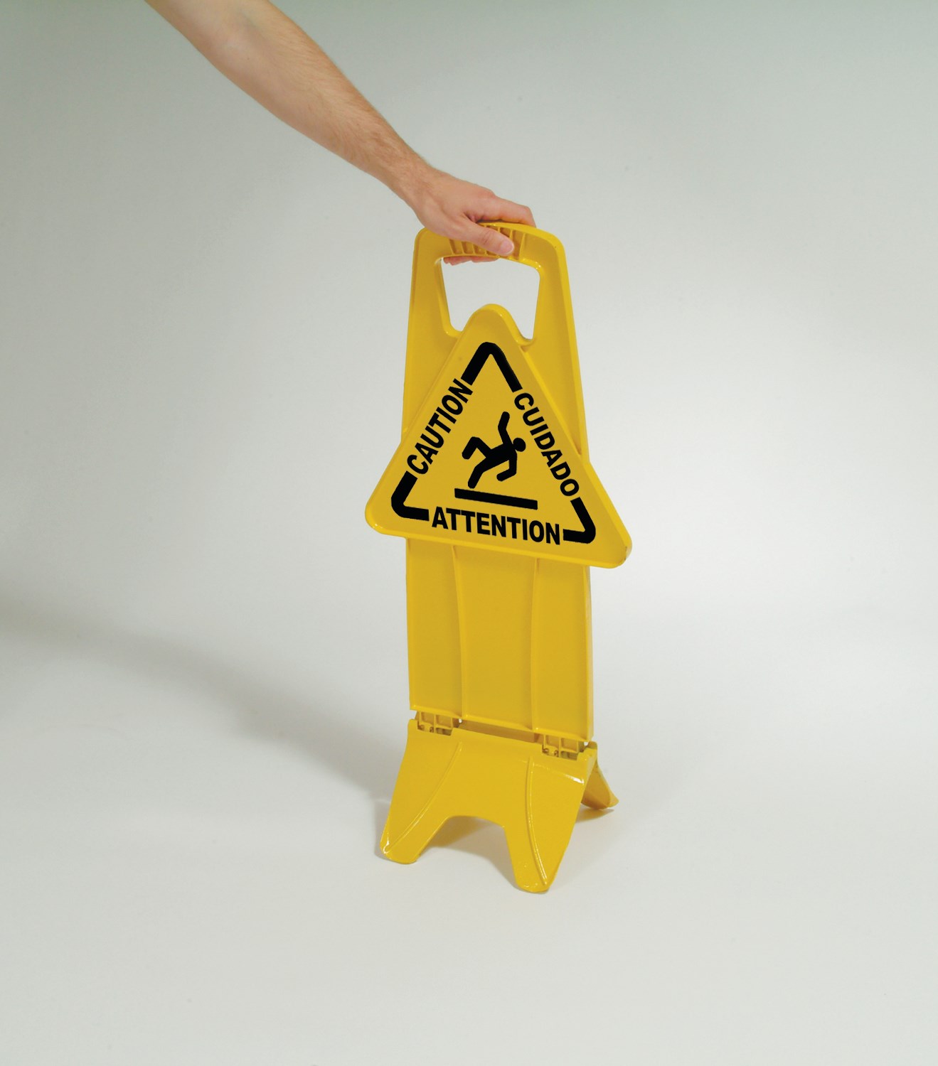 Unique “no tip” design is 2-sided for effective multilingual safety communication that utilizes ANSI/OSHA-compliant color and graphics.