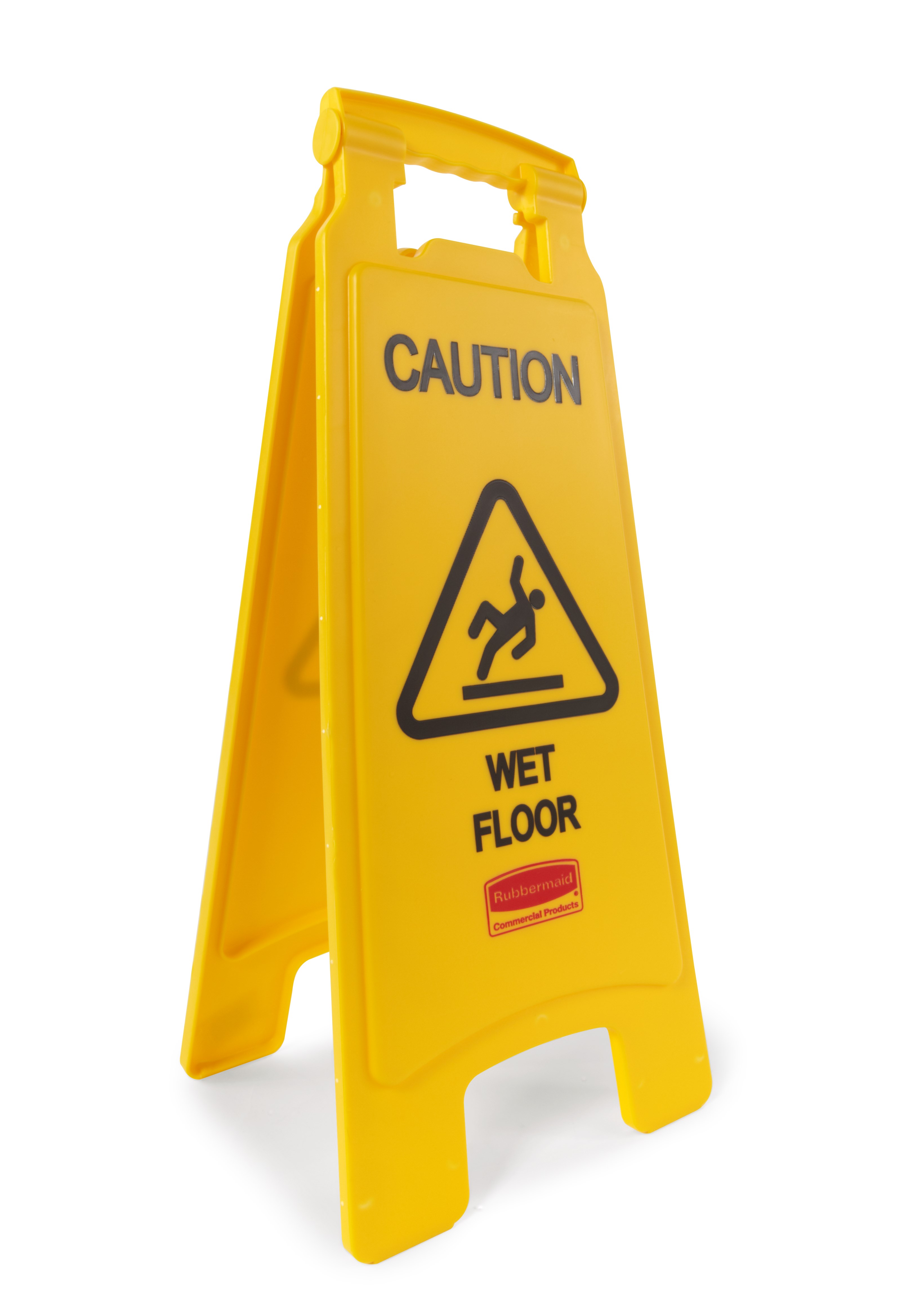 Lightweight "Caution Wet Floor" sign is 2-sided for effective safety communication and utilizes ANSI/OSHA-compliant color and graphics.